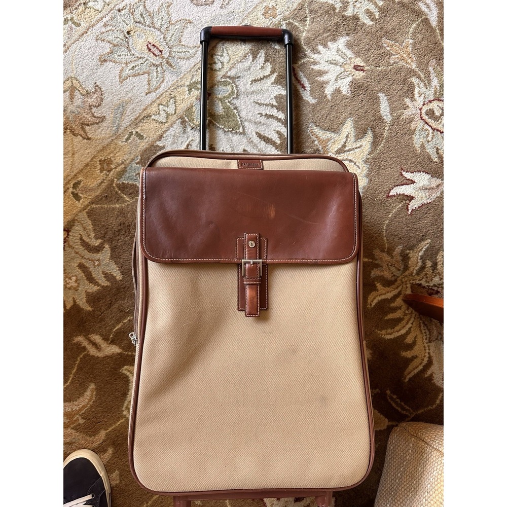 Hartmann Ballistic Nylon 2 Wheel Expandable Luggage Brown Leather Trim‎ 24"